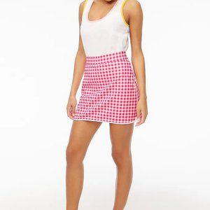 JCrew Pink Gingham Active Skort (Skirt w/short underneath) NEW